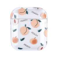 HKM-432723 Cartoon Fruit Earphone Cover for Apple Devices - Clamshell Style, Transparent PC Material