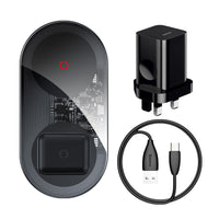 HKM-432723 Mini 24W Fast Charge Wireless Charger with Type-C Interface for Mobile Devices