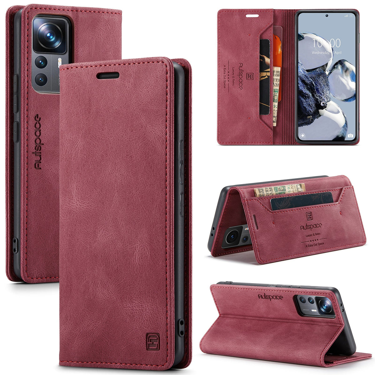HKM-432787 Samsung-compatible Anti-Degaussing Clamshell Flip Phone Case in Multiple Colors
