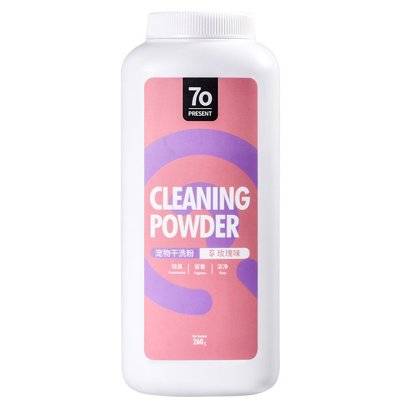 HKM-4328253 Pet Dry Cleaning Powder - Deodorizing Formula in Rose, Seville Orange & Menthol Scents - 260g Capacity