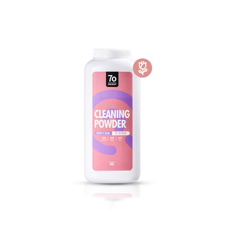 HKM-4328253 Pet Dry Cleaning Powder - Deodorizing Formula in Rose, Seville Orange & Menthol Scents - 260g Capacity