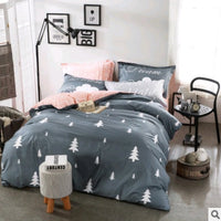 HKM-432851 Cotton Four-Piece Fashion Bedding Set with Personalized Design and Paint Printing