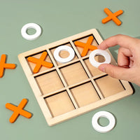 HKM-432979 Wooden Tic-Tac-Toe Board Game for Kids - Logical Thinking Training Toy