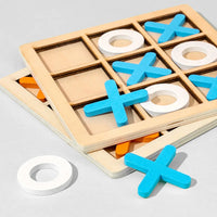 HKM-432979 Wooden Tic-Tac-Toe Board Game for Kids - Logical Thinking Training Toy