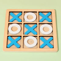 HKM-432979 Wooden Tic-Tac-Toe Board Game for Kids - Logical Thinking Training Toy