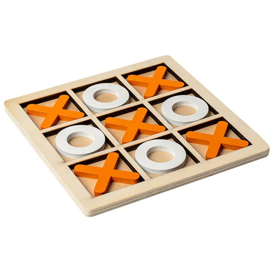 HKM-432979 Wooden Tic-Tac-Toe Board Game for Kids - Logical Thinking Training Toy