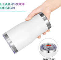 HKM-433107 Stainless Steel Double Wall Vacuum Insulated Travel Cup with Lid - Ideal for Home, Office and Car Use