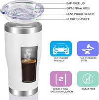 HKM-433107 Stainless Steel Double Wall Vacuum Insulated Travel Cup with Lid - Ideal for Home, Office and Car Use