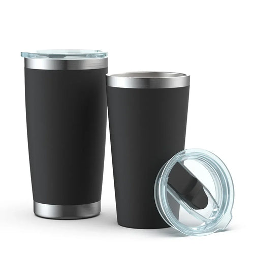HKM-433107 Stainless Steel Double Wall Vacuum Insulated Travel Cup with Lid - Ideal for Home, Office and Car Use