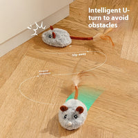 HKM-4331197 Interactive Plush Electric Mouse Cat Toy on a Pole for Self-Play and Stress Relief