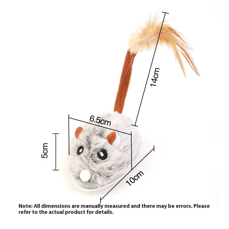 HKM-4331197 Interactive Plush Electric Mouse Cat Toy on a Pole for Self-Play and Stress Relief