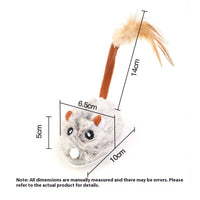 HKM-4331197 Interactive Plush Electric Mouse Cat Toy on a Pole for Self-Play and Stress Relief