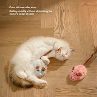 HKM-4331197 Interactive Plush Electric Mouse Cat Toy on a Pole for Self-Play and Stress Relief