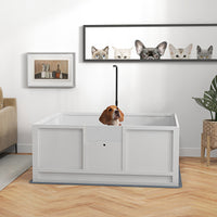 HKM-4331837 PawHut Whelping Box with Adjustable Door and Pig Rail for Safe Puppy Care