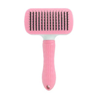 HKM-4331965 Self-Cleaning Pet Comb with Stainless Steel Needles - Effective Hair Removal Brush for Cats and Dogs