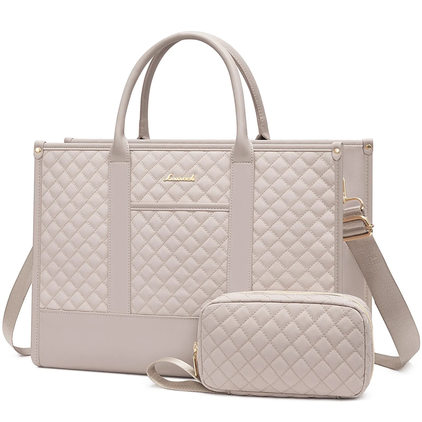 HKM-433235 Stylish Women's Laptop Tote Bag for 15.6-17 Inch Laptops - Versatile Large Capacity Handbag Suitable for Office and Business Use