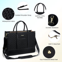 HKM-433235 Stylish Women's Laptop Tote Bag for 15.6-17 Inch Laptops - Versatile Large Capacity Handbag Suitable for Office and Business Use