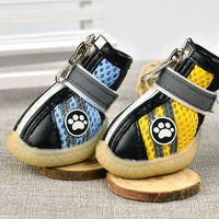 HKM-4332989 Breathable Reflective Mesh Dog Shoes in Red, Yellow, and Blue – Multiple Sizes Available