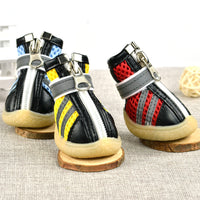 HKM-4332989 Breathable Reflective Mesh Dog Shoes in Red, Yellow, and Blue – Multiple Sizes Available