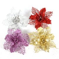 HKM-433299 Hollowed Out Christmas Decorations Canes with Floral Design, 16cm Plastic Craft