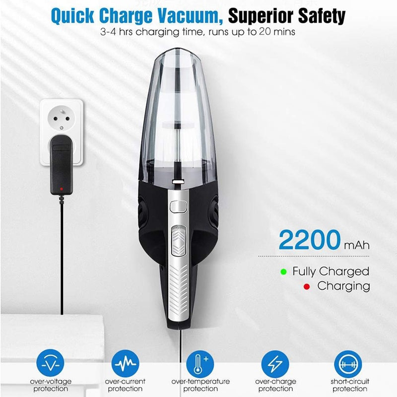 HKM-433363 Portable Handheld Rechargeable Car Vacuum Cleaner with 120W Power and Powerful Suction
