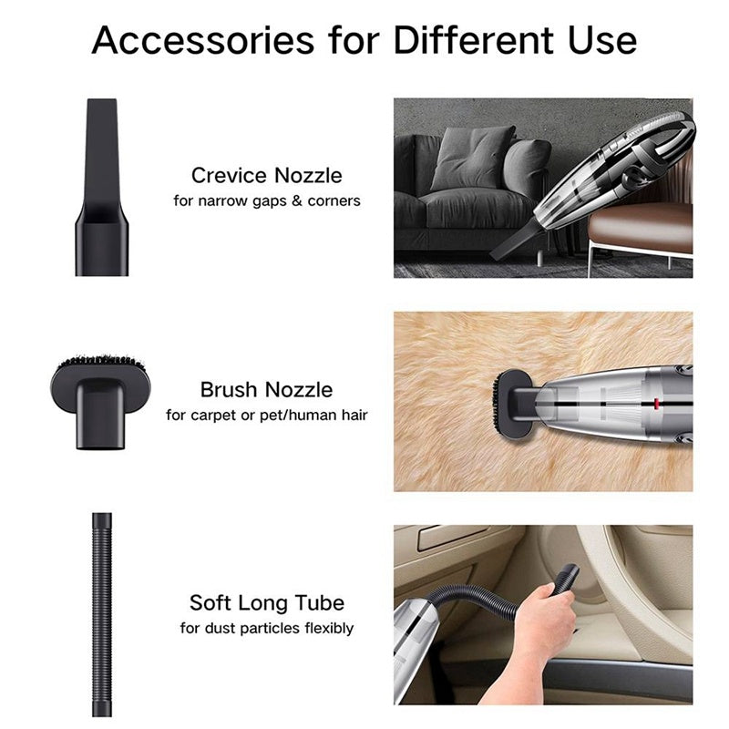 HKM-433363 Portable Handheld Rechargeable Car Vacuum Cleaner with 120W Power and Powerful Suction