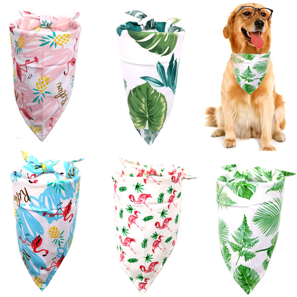 HKM-4333757 Pet Dog Saliva Towel with Floral Design - Cotton Material, Casual Style, Multiple Colors Available