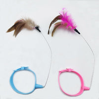 HKM-4334141 Cat Teaser Collar with Feather and Bell - Adjustable Size for Cats