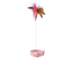 HKM-4334141 Cat Teaser Collar with Feather and Bell - Adjustable Size for Cats