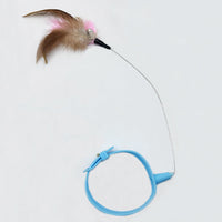 HKM-4334141 Cat Teaser Collar with Feather and Bell - Adjustable Size for Cats