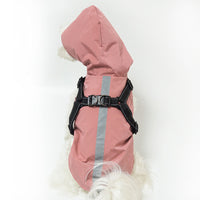 HKM-4334525 Reflective Pet Raincoat Poncho for Large Dogs - Casual Gray, Green, Rose Red Options