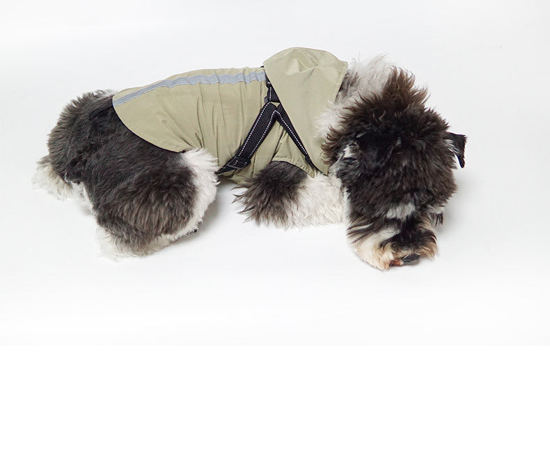 HKM-4334525 Reflective Pet Raincoat Poncho for Large Dogs - Casual Gray, Green, Rose Red Options