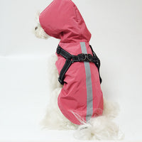 HKM-4334525 Reflective Pet Raincoat Poncho for Large Dogs - Casual Gray, Green, Rose Red Options