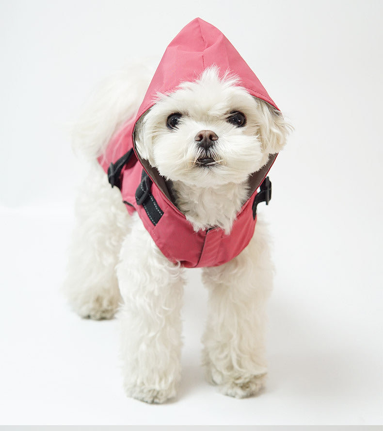 HKM-4334525 Reflective Pet Raincoat Poncho for Large Dogs - Casual Gray, Green, Rose Red Options