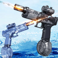 HKM-433491 Electric Water Blaster with Light-Up Feature for Outdoor Fun - High Capacity Water Gun for Ages 5 and Up