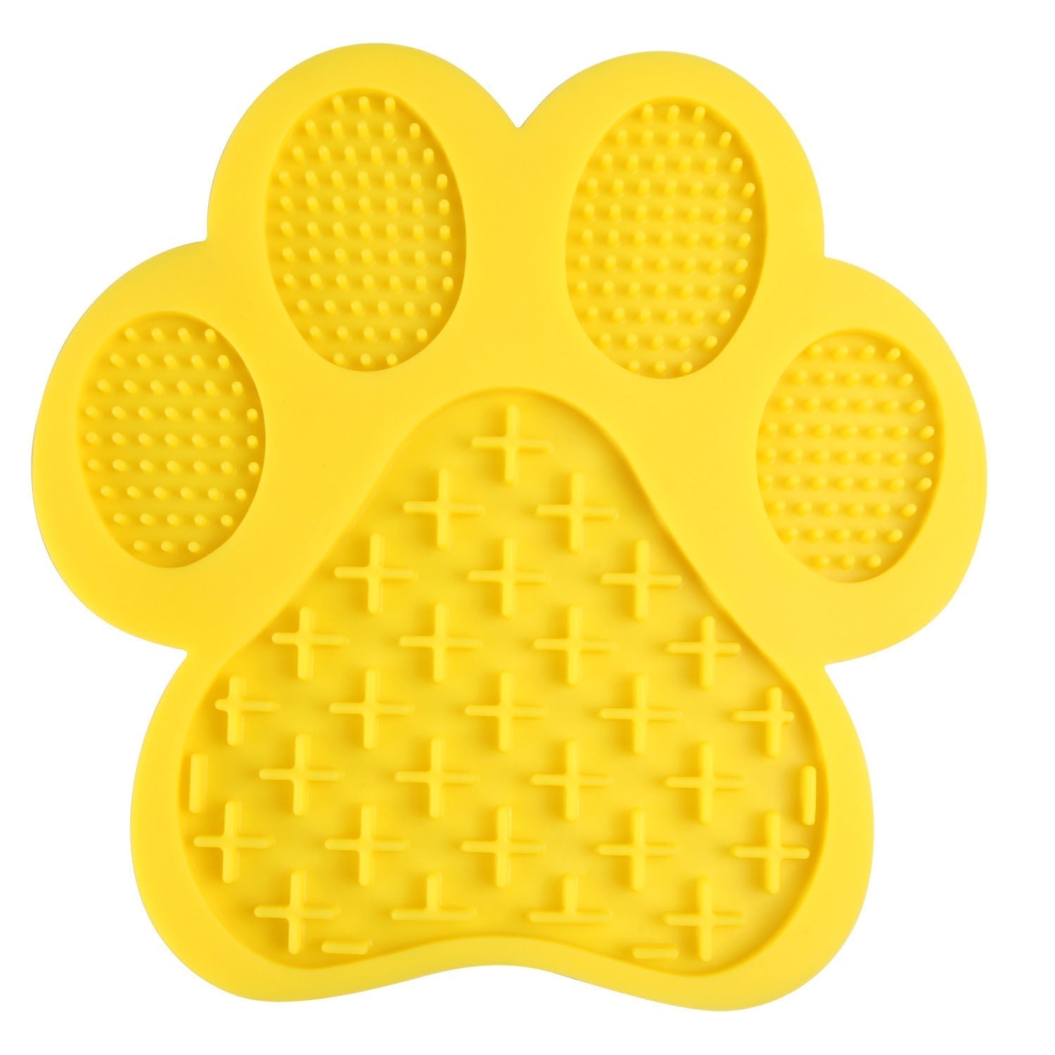 HKM-4336317 Silicone Dog Bath Lick Pad - Food-Grade, Non-Toxic, Paw Shaped, Durable and Flexible, 180mm x 180mm