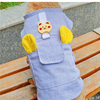 HKM-4336701 Small Dog Vest with Chest Back Traction Rope in Vertical Stripes and Solid Colors