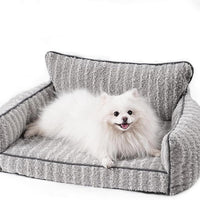 HKM-433683 Orthopedic Supportive Pet Sofa Bed for Small to Medium Dogs and Cats, Removable Cover, Anti-Slip Design, Grey, Large Size