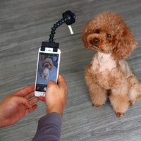 HKM-4336957 Pet Selfie Stick for Dogs – Eco-Friendly ABS, Versatile Clips, Compact Design, Black and White