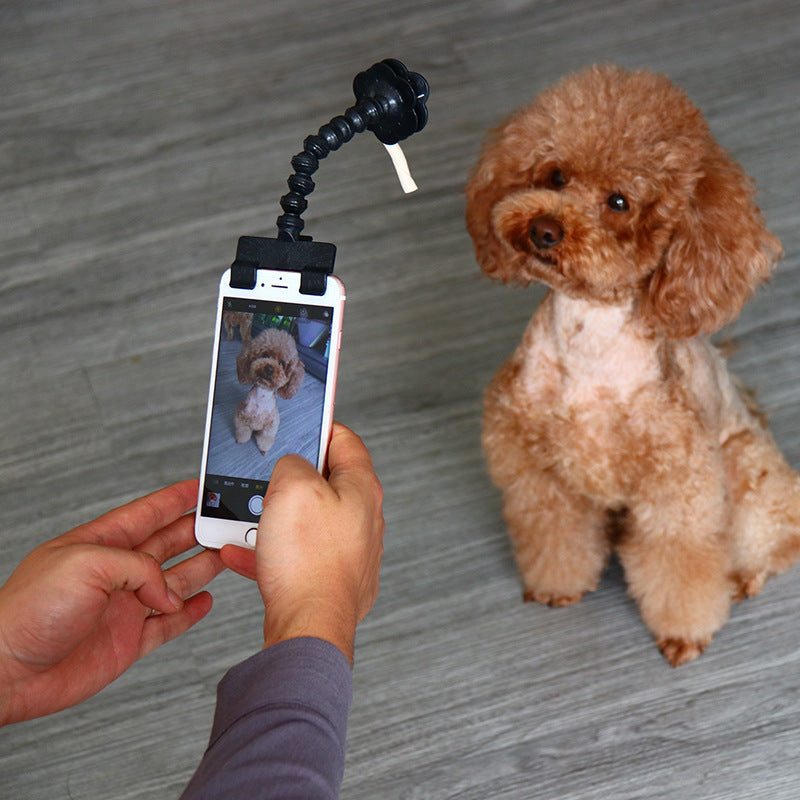 HKM-4336957 Pet Selfie Stick for Dogs – Eco-Friendly ABS, Versatile Clips, Compact Design, Black and White
