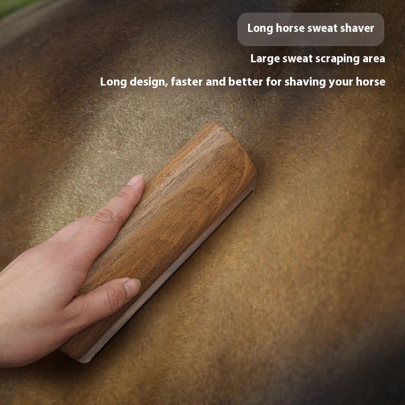 HKM-4337597 20cm Solid Wood Serrated Horse Sweat Scraper for Grooming and Cleaning
