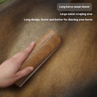 HKM-4337597 20cm Solid Wood Serrated Horse Sweat Scraper for Grooming and Cleaning