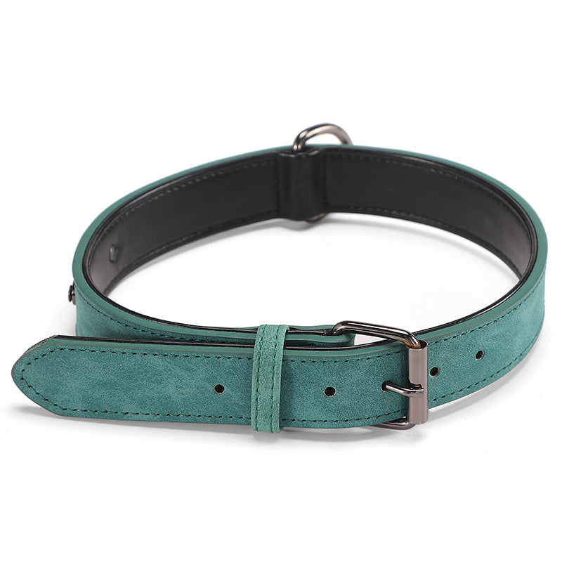 HKM-4338109 Adjustable Microfiber Leather Engraved Dog Collar - Multiple Colors Available