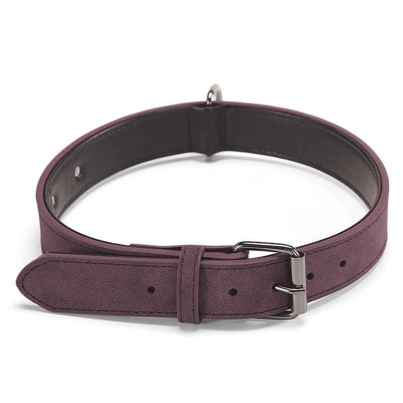 HKM-4338109 Adjustable Microfiber Leather Engraved Dog Collar - Multiple Colors Available