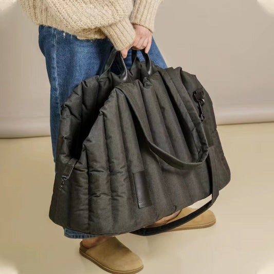 HKM-4338365 Handheld Pet Car Sofa Bag for Cats and Dogs, Soft Cotton-Filled Travel Carrier, Solid Color 46*25*35CM