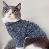 HKM-4339901 Cozy Multicolor Cotton Sweater for Cats - Fall & Winter Fashion