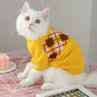 HKM-4339901 Cozy Multicolor Cotton Sweater for Cats - Fall & Winter Fashion
