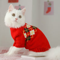 HKM-4339901 Cozy Multicolor Cotton Sweater for Cats - Fall & Winter Fashion