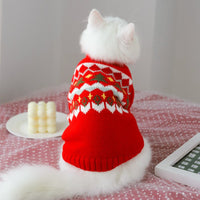 HKM-4339901 Cozy Multicolor Cotton Sweater for Cats - Fall & Winter Fashion