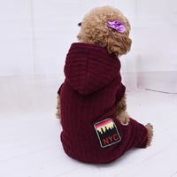 HKM-4340285 Casual Four-Legged Pet Sweater with Velvet Lining - Warm Wool Material